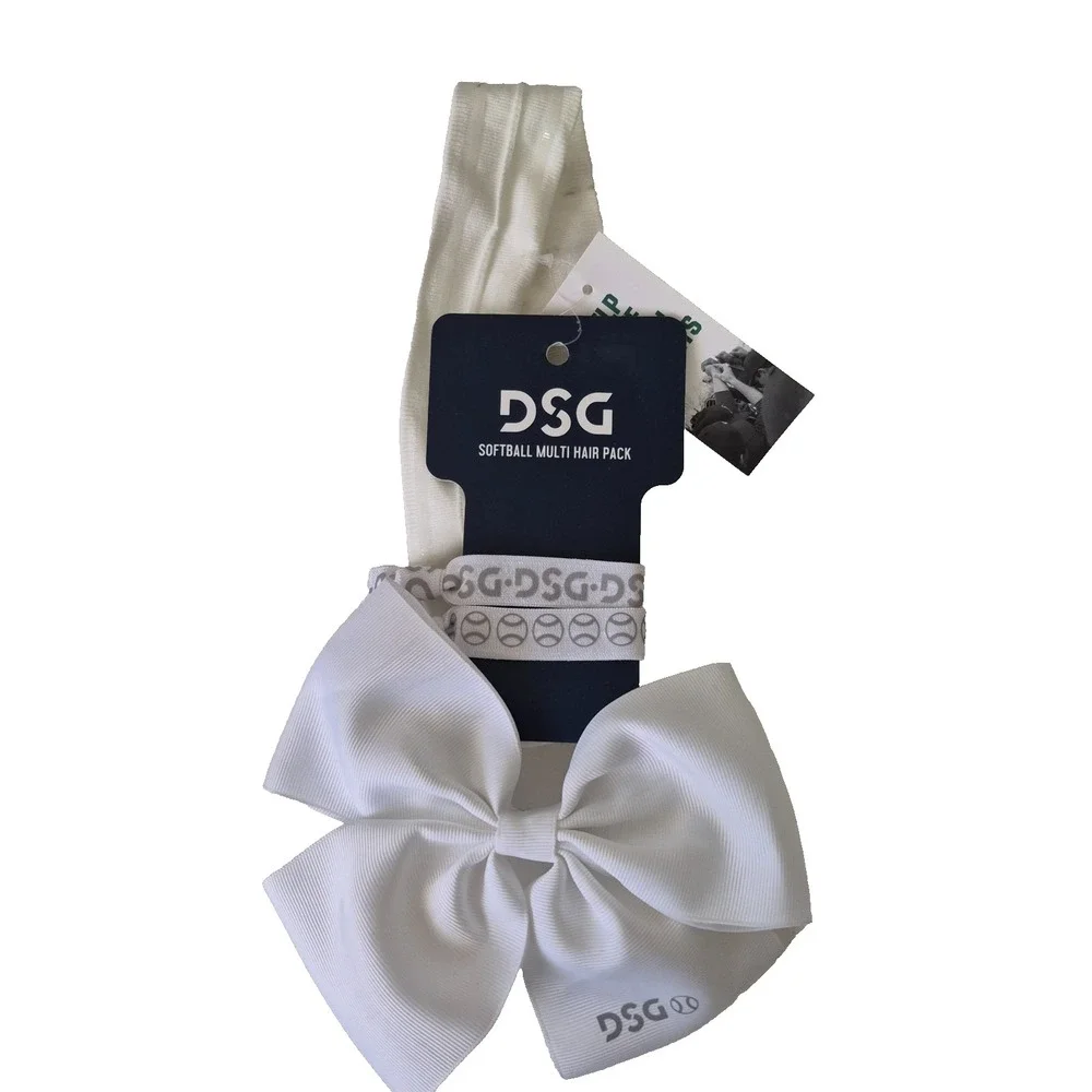 DSG Softball Hair Bow White Homerun Womens Girl Polyester New Dick's Sport Youth